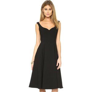Black Halo Women Fit & Flare Sleeveless Midi Dress Size 6 Black Classic Retro